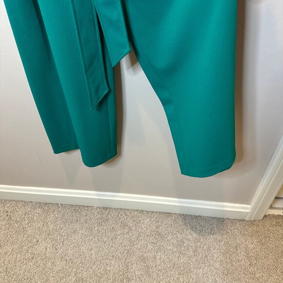 NWD Calvin Klein Kelly Green Sleeveless Belted Cropped Jumpsuit Womens Size 6 - Picture 4 of 12